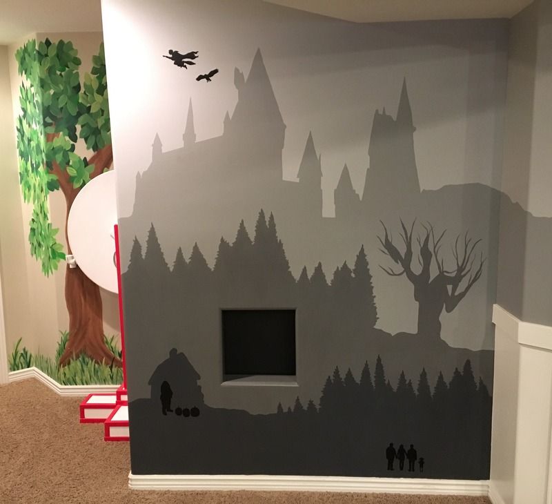 Featured image of post Hogwarts Silhouette Mural